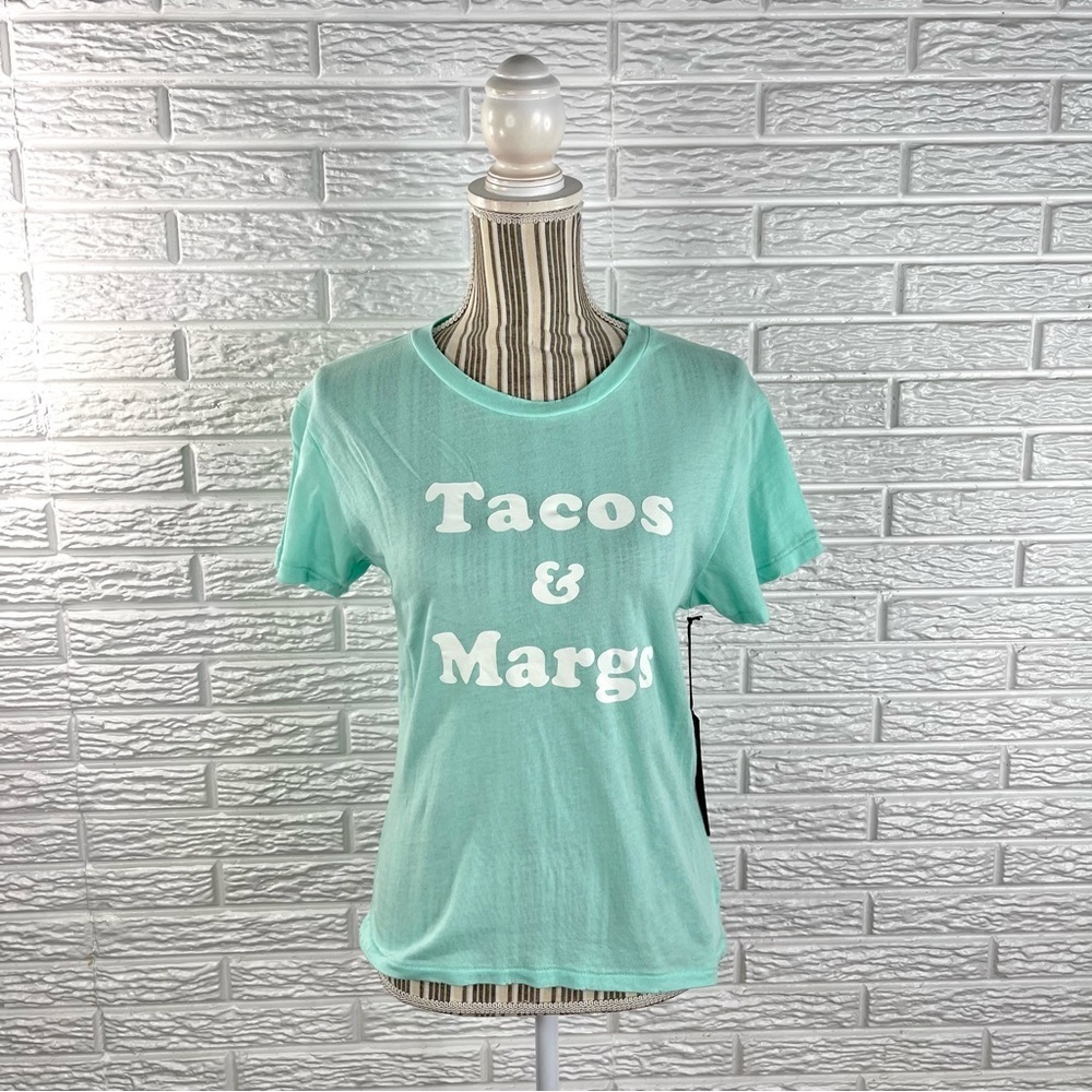 Wildfox Tacos & Margs Keke Tee T-Shirt Yucca Color Short Sleeve Size Medium